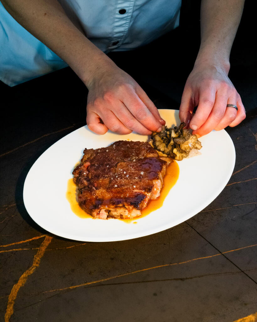 DSC0008 1 A5 Kagoshima Scotch Fillet with Shiitake Puree & Poached Maitake 1 DSC0008