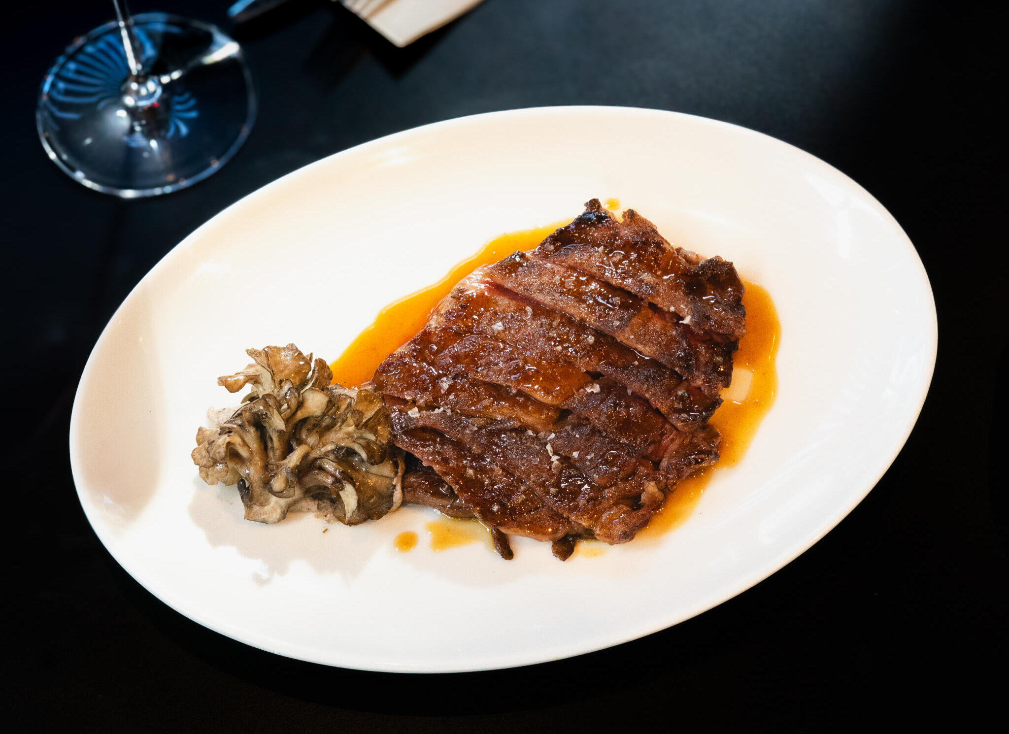 A5 Kagoshima Scotch Fillet with Shiitake Puree & Poached Maitake